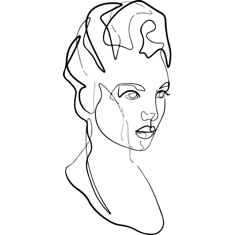 Πίνακας σε καμβά Line Art Woman Statue 